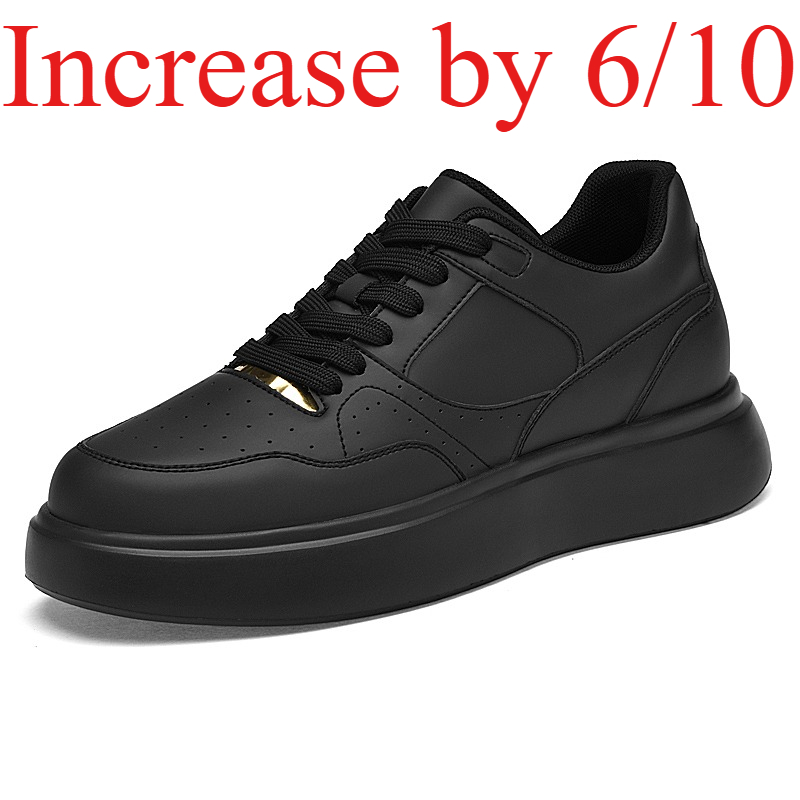 Men'S Shoes With Height Increase - Chaussures de skate en similicuir uni