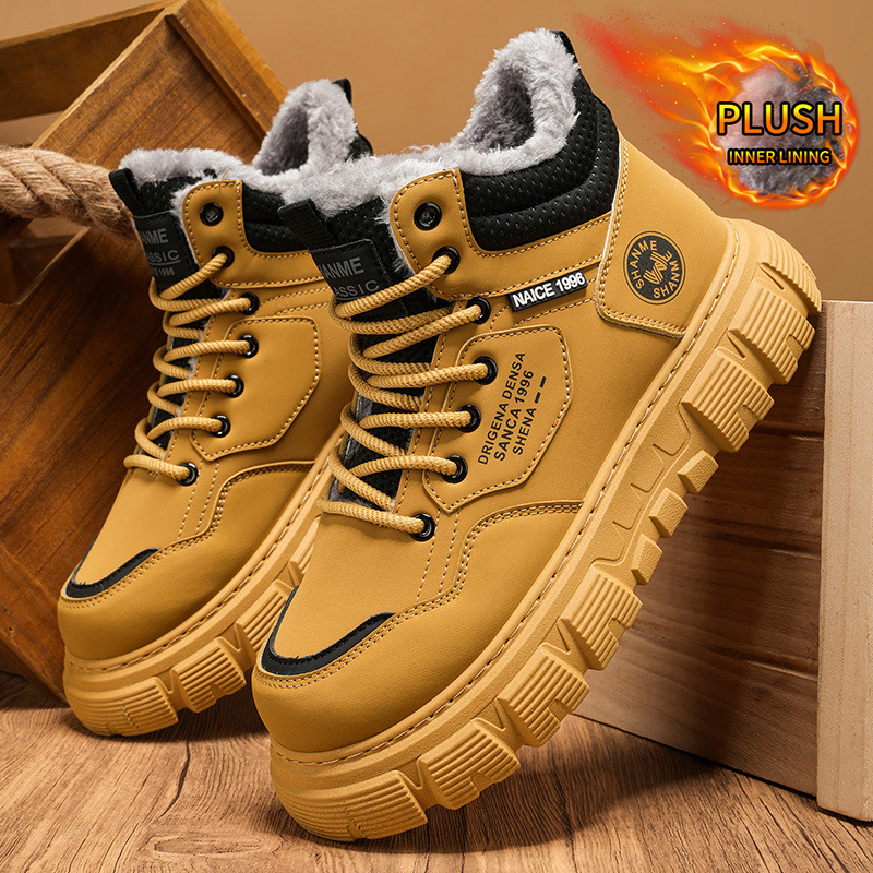 Men'S Shoes With Height Increase - Bottes montantes en velours pour homme,