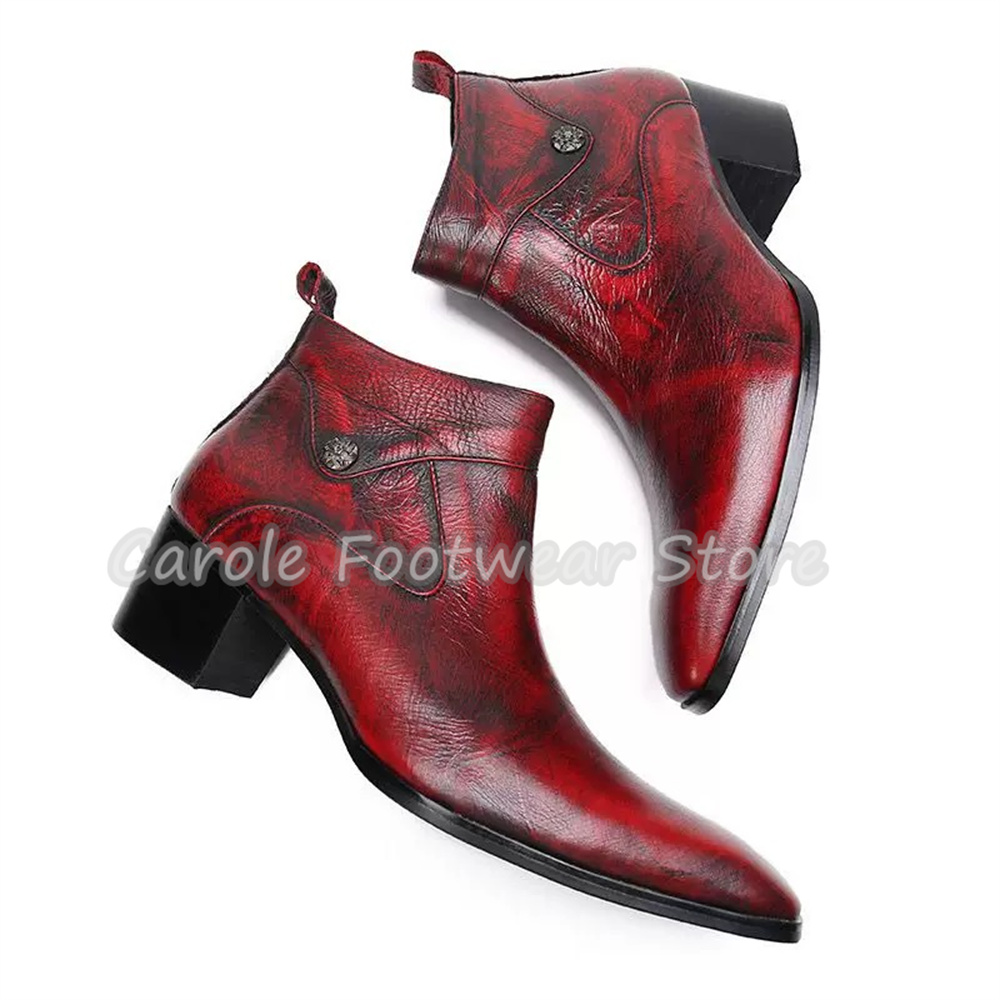 Men'S Shoes Increase Height - Bottines vintage à bout carré en