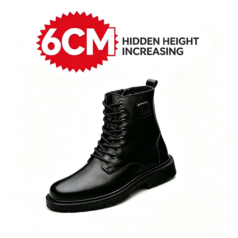 Men'S Shoes With Height Increase - Bottes en cuir pour hommes, hauteur