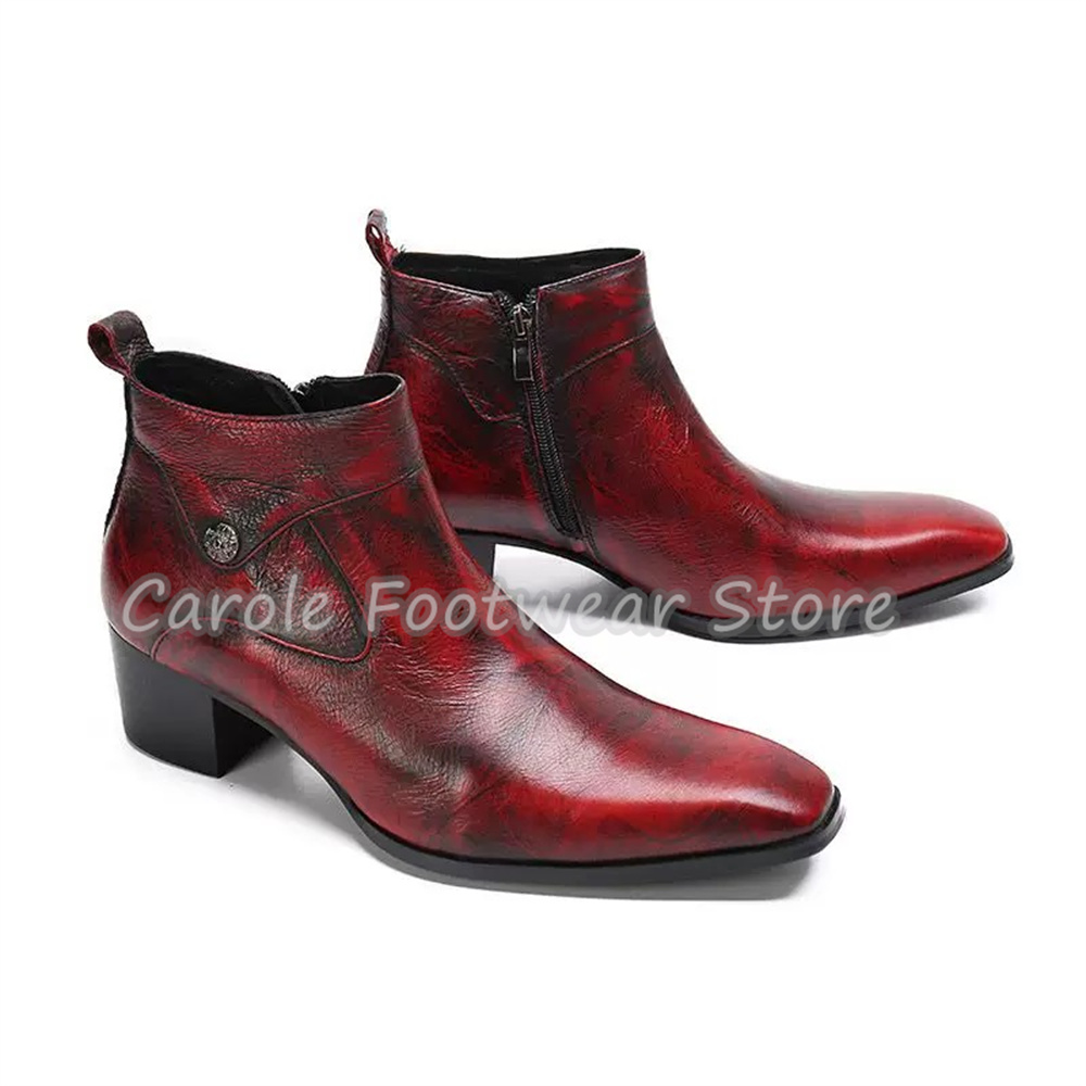 Bottines vintage à bout carré  - Men'S Shoes Increase Height avis et prix